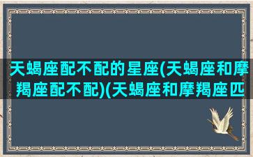 天蝎座配不配的星座(天蝎座和摩羯座配不配)(天蝎座和摩羯座匹配吗)