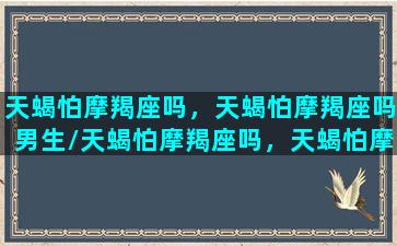 天蝎怕摩羯座吗，天蝎怕摩羯座吗男生/天蝎怕摩羯座吗，天蝎怕摩羯座吗男生-我的网站