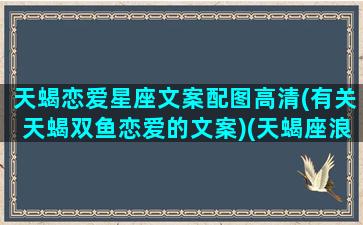 天蝎恋爱星座文案配图高清(有关天蝎双鱼恋爱的文案)(天蝎座浪漫)