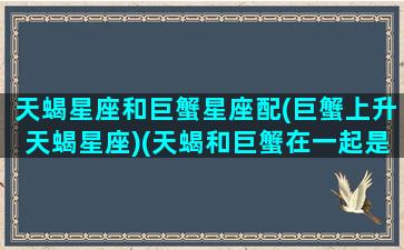 天蝎星座和巨蟹星座配(巨蟹上升天蝎星座)(天蝎和巨蟹在一起是什么体验)