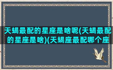 天蝎最配的星座是啥呢(天蝎最配的星座是啥)(天蝎座最配哪个座)