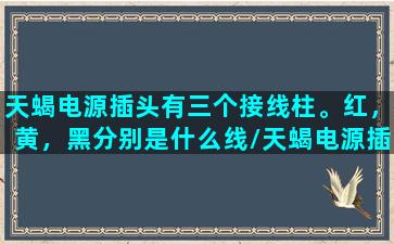 天蝎电源插头有三个接线柱。红，黄，黑分别是什么线/天蝎电源插头有三个接线柱。红，黄，黑分别是什么线-我的网站