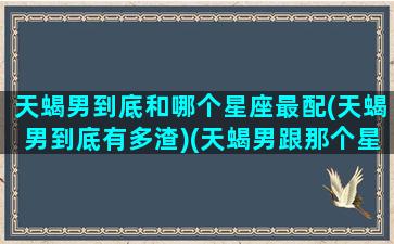 天蝎男到底和哪个星座最配(天蝎男到底有多渣)(天蝎男跟那个星座最配)