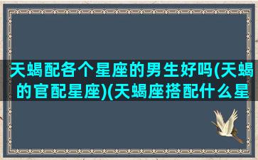 天蝎配各个星座的男生好吗(天蝎的官配星座)(天蝎座搭配什么星座男)