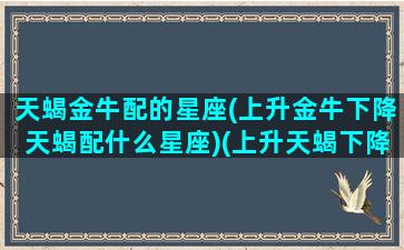 天蝎金牛配的星座(上升金牛下降天蝎配什么星座)(上升天蝎下降金牛男人找什么样女人)