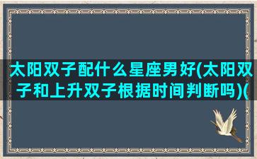 太阳双子配什么星座男好(太阳双子和上升双子根据时间判断吗)(太阳双子和上升双子哪个双子特质重)