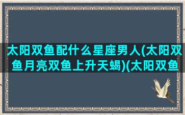 太阳双鱼配什么星座男人(太阳双鱼月亮双鱼上升天蝎)(太阳双鱼月亮双鱼男生)