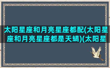 太阳星座和月亮星座都配(太阳星座和月亮星座都是天蝎)(太阳星座和月亮星座匹配)