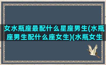 女水瓶座最配什么星座男生(水瓶座男生配什么座女生)(水瓶女生配什么星座的男生)