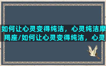 如何让心灵变得纯洁，心灵纯洁摩羯座/如何让心灵变得纯洁，心灵纯洁摩羯座-我的网站