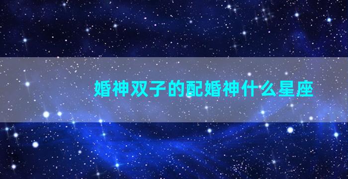 婚神双子的配婚神什么星座