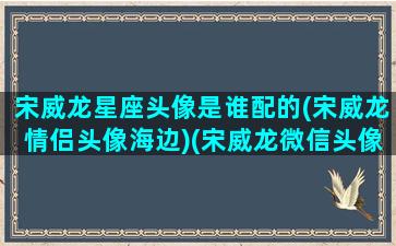 宋威龙星座头像是谁配的(宋威龙情侣头像海边)(宋威龙微信头像高清)