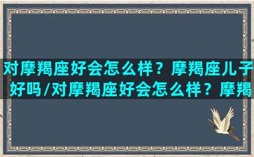 对摩羯座好会怎么样？摩羯座儿子好吗/对摩羯座好会怎么样？摩羯座儿子好吗-我的网站