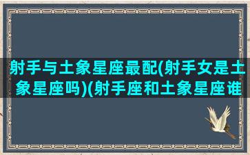 射手与土象星座最配(射手女是土象星座吗)(射手座和土象星座谁最合)