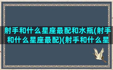 射手和什么星座最配和水瓶(射手和什么星座最配)(射手和什么星座最合得来)