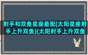 射手和双鱼星座最配(太阳星座射手上升双鱼)(太阳射手上升双鱼容貌)