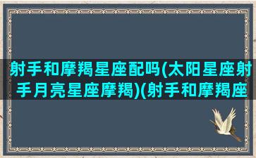 射手和摩羯星座配吗(太阳星座射手月亮星座摩羯)(射手和摩羯座般配吗)