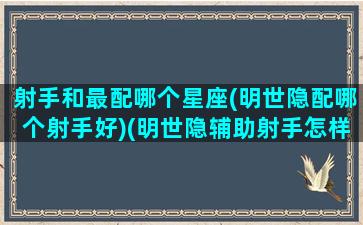 射手和最配哪个星座(明世隐配哪个射手好)(明世隐辅助射手怎样让射手伤害高)