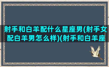 射手和白羊配什么星座男(射手女配白羊男怎么样)(射手和白羊座男的配对指数)