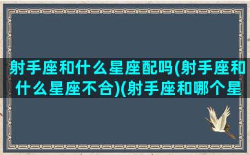 射手座和什么星座配吗(射手座和什么星座不合)(射手座和哪个星座更搭配)