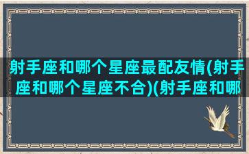 射手座和哪个星座最配友情(射手座和哪个星座不合)(射手座和哪个星座可以成为最好的朋友)