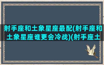 射手座和土象星座最配(射手座和土象星座谁更会冷战)(射手座土星是什么意思)