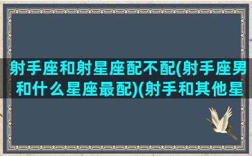 射手座和射星座配不配(射手座男和什么星座最配)(射手和其他星座配对指数表)