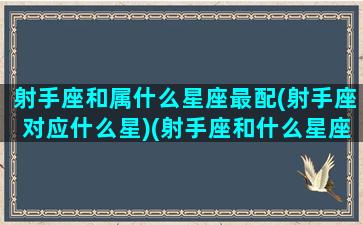 射手座和属什么星座最配(射手座对应什么星)(射手座和什么星座的)