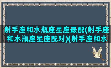 射手座和水瓶座星座最配(射手座和水瓶座星座配对)(射手座和水瓶相配吗)