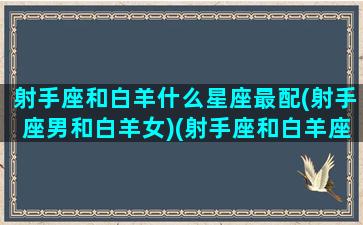 射手座和白羊什么星座最配(射手座男和白羊女)(射手座和白羊座是绝配吗)