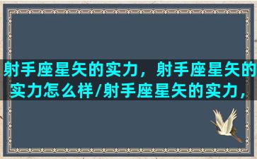 射手座星矢的实力，射手座星矢的实力怎么样/射手座星矢的实力，射手座星矢的实力怎么样-我的网站