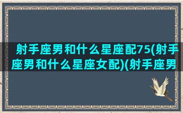 射手座男和什么星座配75(射手座男和什么星座女配)(射手座男跟什么星座最配对指数)