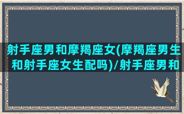 射手座男和摩羯座女(摩羯座男生和射手座女生配吗)/射手座男和摩羯座女(摩羯座男生和射手座女生配吗)-我的网站