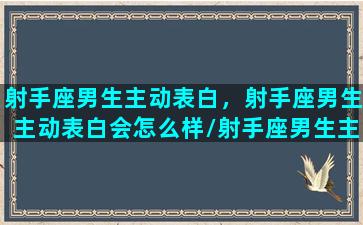 射手座男生主动表白，射手座男生主动表白会怎么样/射手座男生主动表白，射手座男生主动表白会怎么样-我的网站