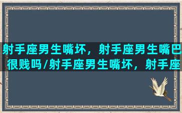 射手座男生嘴坏，射手座男生嘴巴很贱吗/射手座男生嘴坏，射手座男生嘴巴很贱吗-我的网站