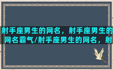 射手座男生的网名，射手座男生的网名霸气/射手座男生的网名，射手座男生的网名霸气-我的网站