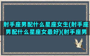 射手座男配什么星座女生(射手座男配什么星座女最好)(射手座男生配什么星座的女生)