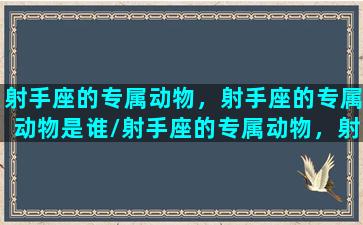 射手座的专属动物，射手座的专属动物是谁/射手座的专属动物，射手座的专属动物是谁-我的网站