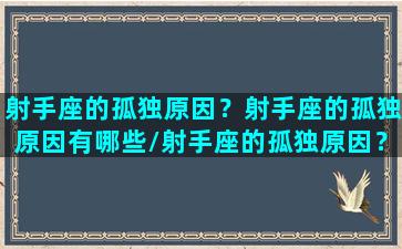 射手座的孤独原因？射手座的孤独原因有哪些/射手座的孤独原因？射手座的孤独原因有哪些-我的网站