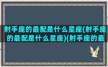 射手座的最配是什么星座(射手座的最配是什么星座)(射手座的最佳配对星座是什么星座)