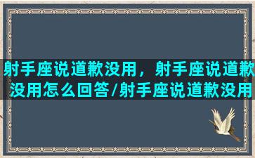 射手座说道歉没用，射手座说道歉没用怎么回答/射手座说道歉没用，射手座说道歉没用怎么回答-我的网站