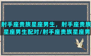 射手座贵族星座男生，射手座贵族星座男生配对/射手座贵族星座男生，射手座贵族星座男生配对-我的网站