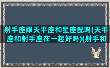 射手座跟天平座和星座配吗(天平座和射手座在一起好吗)(射手和天平座相配吗)