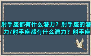 射手座都有什么潜力？射手座的潜力/射手座都有什么潜力？射手座的潜力-我的网站