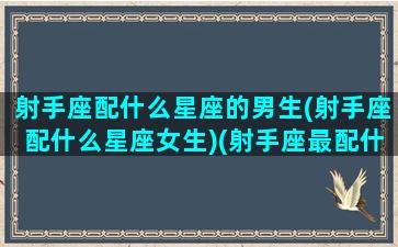 射手座配什么星座的男生(射手座配什么星座女生)(射手座最配什么星座的男生)