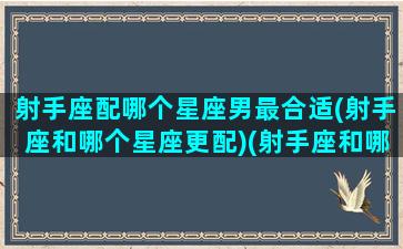 射手座配哪个星座男最合适(射手座和哪个星座更配)(射手座和哪个星座最配男生)