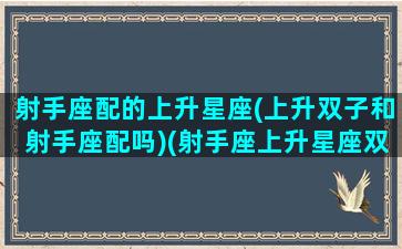 射手座配的上升星座(上升双子和射手座配吗)(射手座上升星座双子座男生)