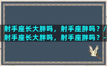 射手座长大胖吗，射手座胖吗？/射手座长大胖吗，射手座胖吗？-我的网站