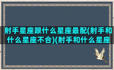 射手星座跟什么星座最配(射手和什么星座不合)(射手和什么星座最配对)