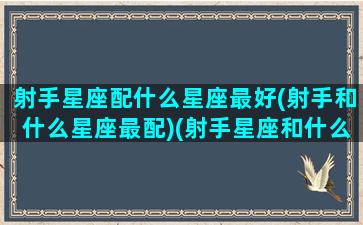 射手星座配什么星座最好(射手和什么星座最配)(射手星座和什么星座最般配)